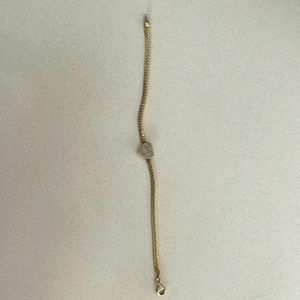 Sterling silver gold plated heart snake chain bracelet